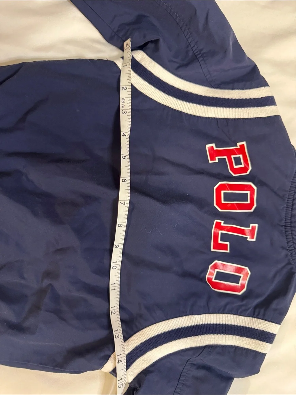 Polo by Ralph Lauren Navy Bomber Jacket with White Stripes